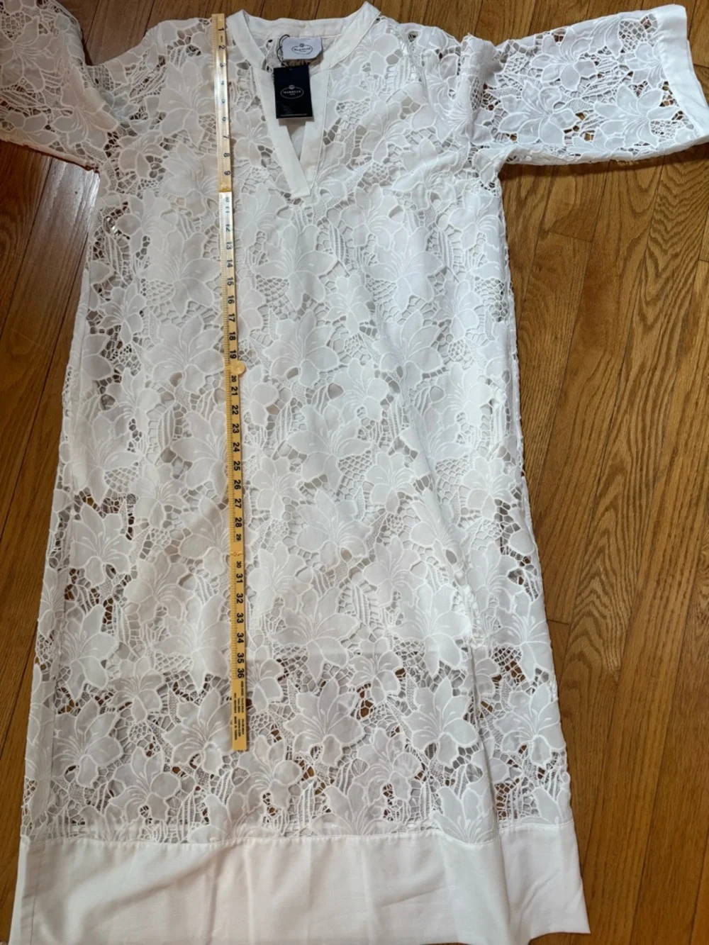 Marielle Womens Luana Lace Dress Sz 8 Floral Lace Classy Chic Luxury Coastal - Picture 8 of 16
